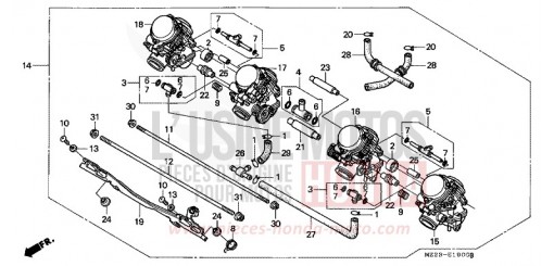 CARBURATEUR (ENS.) CBR1000FP de 1993